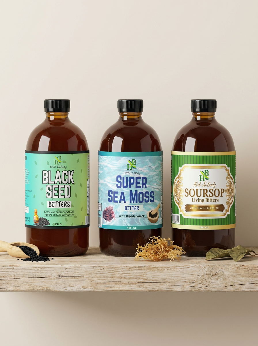 1 Sour Sop + 1 Back Seed Bitter + 1 Sea Moss 16oz each