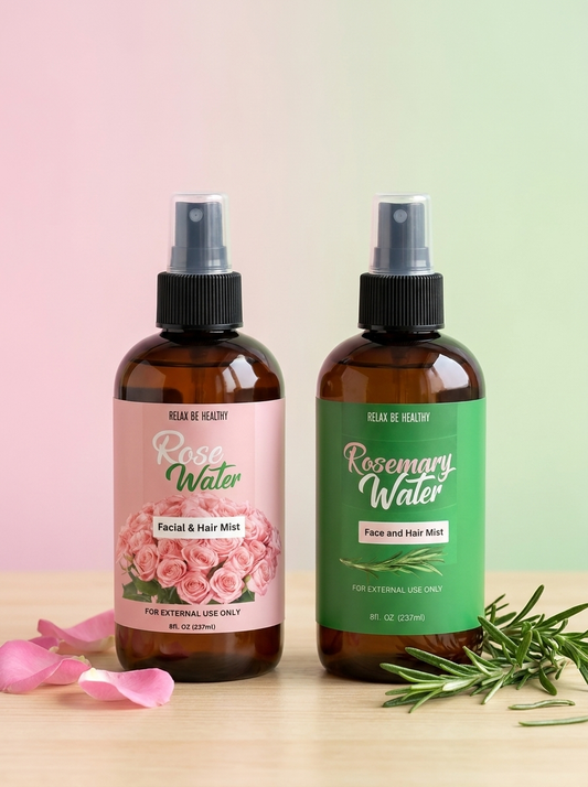 1 Rose Water + 1 Rosemary Water